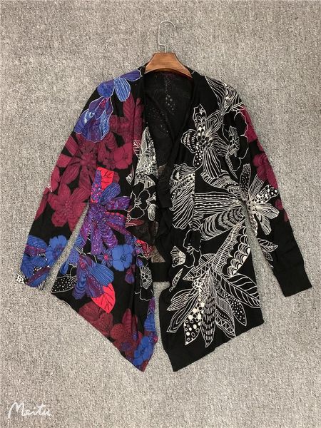 

sweaters light grey printed cardigan shawl, White;black