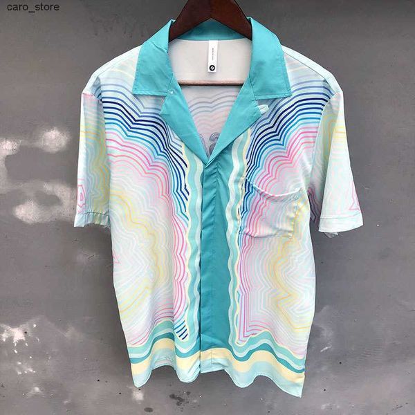 

men's casual shirts colorful floral pattern shirt short sleeve casual men shirt streetwear summer breathable camisa fashion masculina c, White;black
