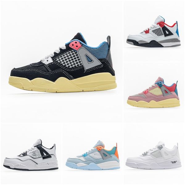 

kids michael 4 og basketball shoes aj university blue air jumpman 4 4s boys girls running shoes metallic purple black cat bred shimmer cactu