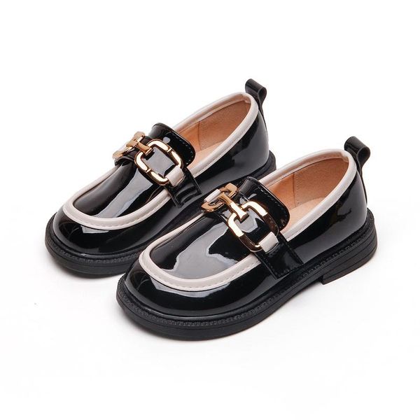 

sneakers baby shoes kids casual footwear girls leather british spring autumn single princess e6409, Black;red