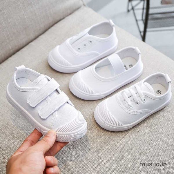

athletic outdoor new children canvas girls white kids indoor soft bottom kindergarten school sneakers toddler boy shoes, Black