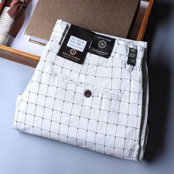 

pants white summer plaid pants men korea style regular fit office suit pants formal dress trousers for men wendding, Black