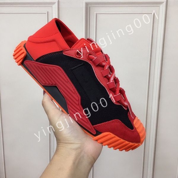 

new designer men causal shoes fashion woman leather lace up platform sole sneakers white mens womens, Black