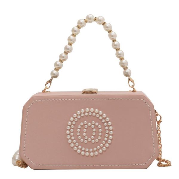 

handbags cute fashion bag baby bags childrens girl square personality box shoulder pearl chain messenger e9424, Black