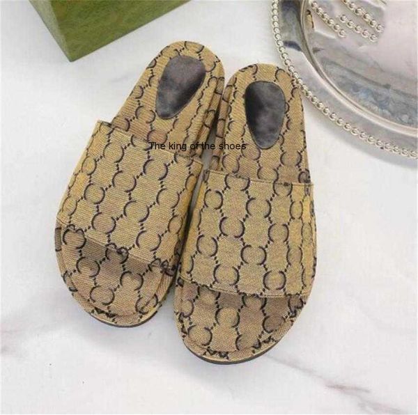

2023 sandals2022 20232023ity slipper 2022 denim slipper embroidered cotton luxury designers slides women fashionable thick bottom wome ixn, Black