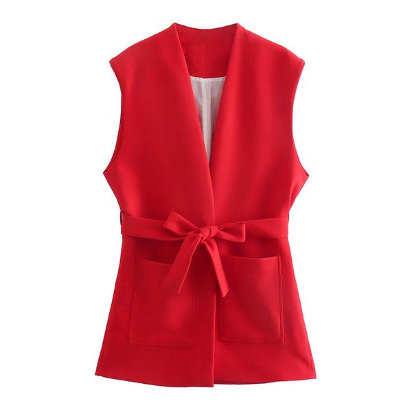 

vests 2022 new spring and autumn women's coat korean version temperament slim sleeveless belt vest + pants, Black;white