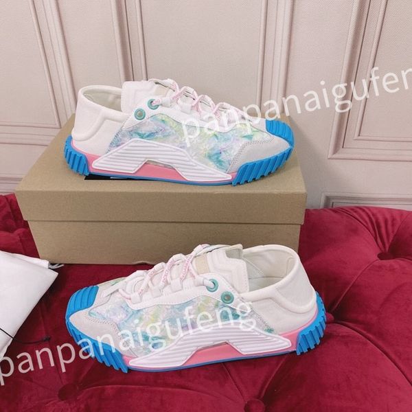 

new luxury designer casual shoes mens shoe fashion sneakers lady white leather shoe lace-up sneaker platform shoess, Black