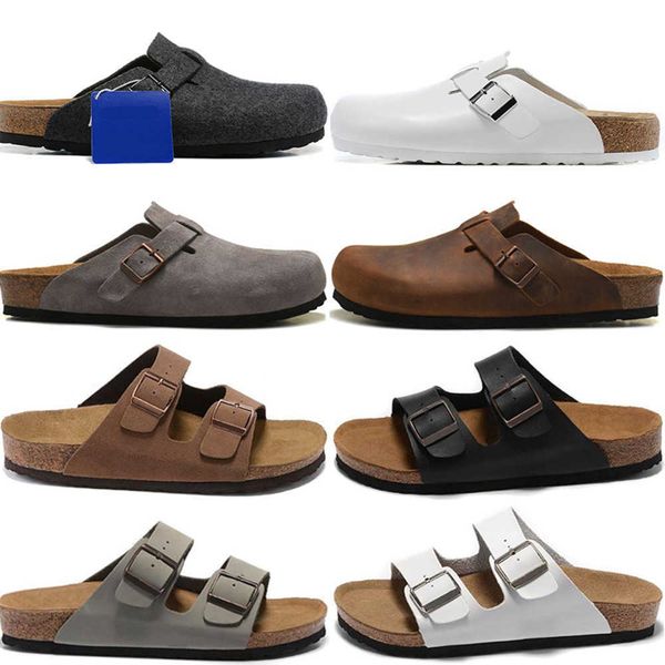 

slippers designer sandals birkensto shoes boston clogs designer sandals men women slides slipper soft footbed suede leather buckle strap mot, Black