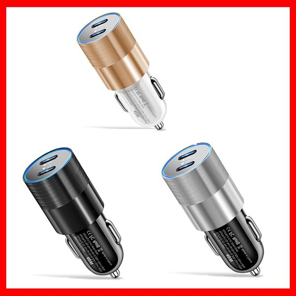 

car charger for cigarette lighter pd type c fast charging 5v3a dual usb mobile phone power adapter for iphone 13 pro max samsung car-charge