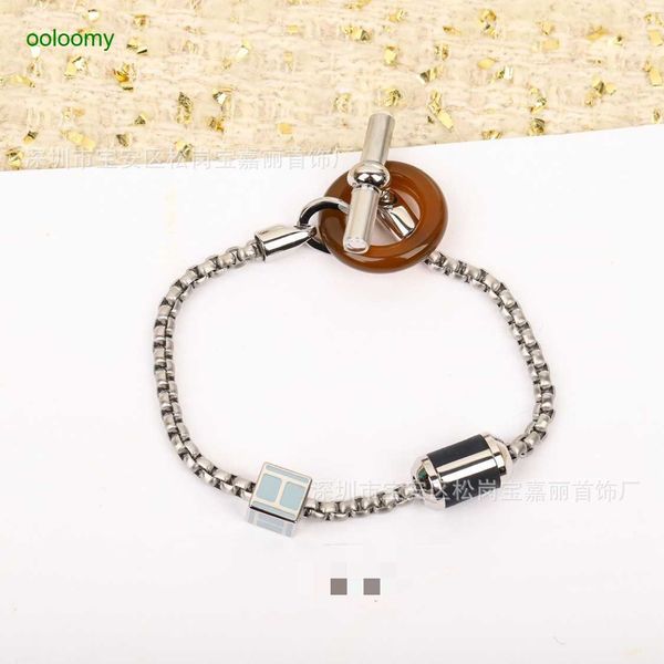 

hemres designer bracelet same buffalo horn necklace h enamel bracelet high end light luxury couple style lfh1, Black