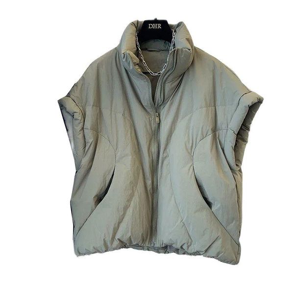 

vests 2022 new standing collar women's vest short loose warm casual down cotton padded waistcoat coat 2022 sleeveless winter jacket, Black;white