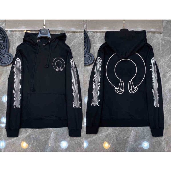 

mens 3a classic zipper ch hoodies designer horseshoe sanskrit cross print pullover heart hoody sweatshirts sweater luxury woman jackts fate, Black