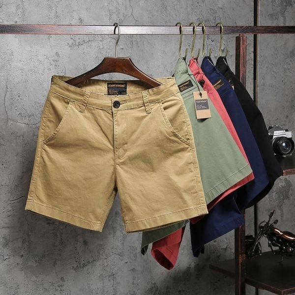 

men's shorts shorts men summer casual shorts pure color daily work wear clothes men khaki short breathe cool 230503, White;black