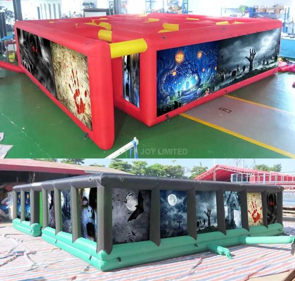 

8x8m outdoor activities giant inflatable haunted house maze for halloween