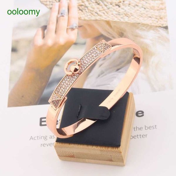 

hemres designer bracelet open bracelet sterling silver women's simple full diamond net red joy brother same style ins new handicraft bc, Black