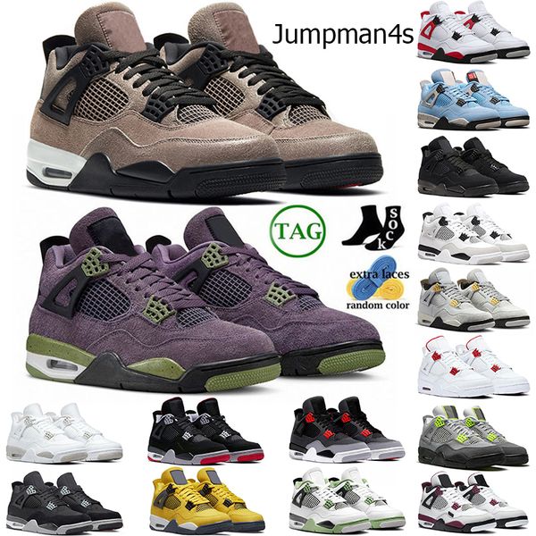 

2023 basketball shoes jumpman4s training sneaker jordens 4 retros military black cool grey thunder blue sail blast fashion sport sneakers go