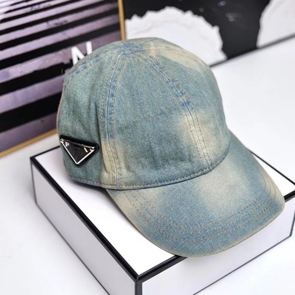 

new designer fisherman hat luxury inverted triangle sun cap for men and women retro denim fashion trend simple versatile, Blue;gray
