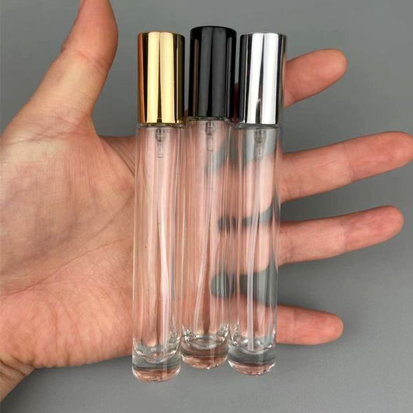 

100pcs/lot 10ml refillable sample perfume glass bottle travel empty spray atomizer bottles cosmetic packaging container