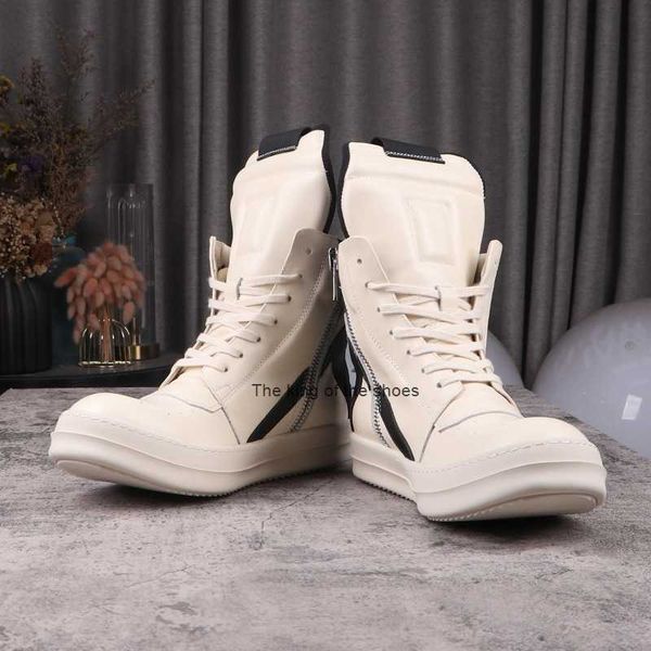

2023 ogbeige rick casual shoes man's sneakers ro owens board shoes women's high ankle boot