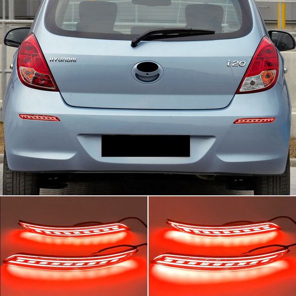 

2pcs led rear bumper reflector lights for hyundai i20 2012 car daylight turn signal brake light auto tail lamp accessories