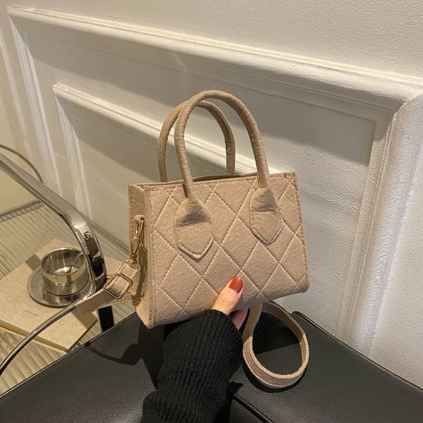 

evening bag s small handbags felt side shoulder for women 2023 cute short handle lady crossbody shopper tote 230503