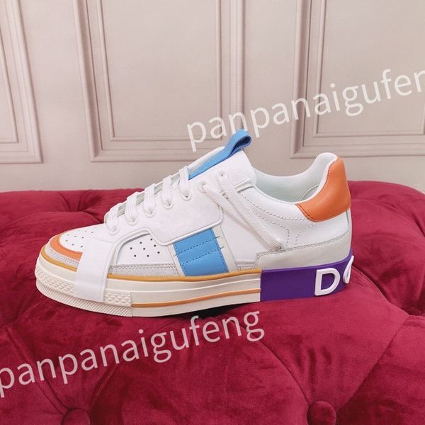 

2023 new luxurys designer casual shoes men shoe fashion sneakers lady white leather shoe lace-up sneaker platform shoess, Black
