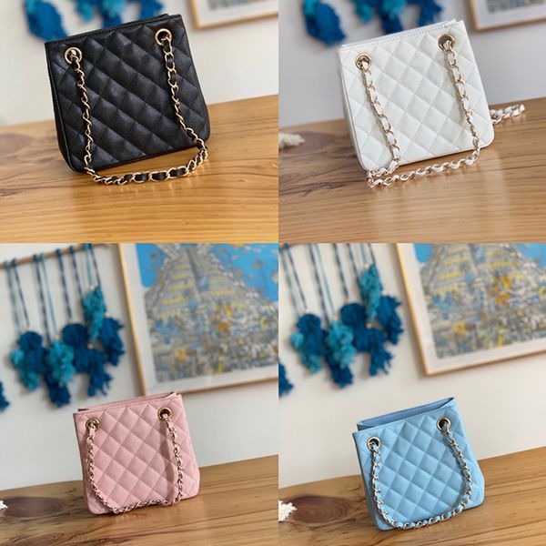 

designer tote bag luxury bucket bag handbag 16cm genuine leather chain bag level replication crossbody bag with box ch261