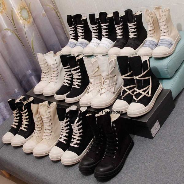 

2023 og2023 luxury rick designer ro boots shoes owens high women men's s shoes leather couple casual sneaker workwear plus velvet pink