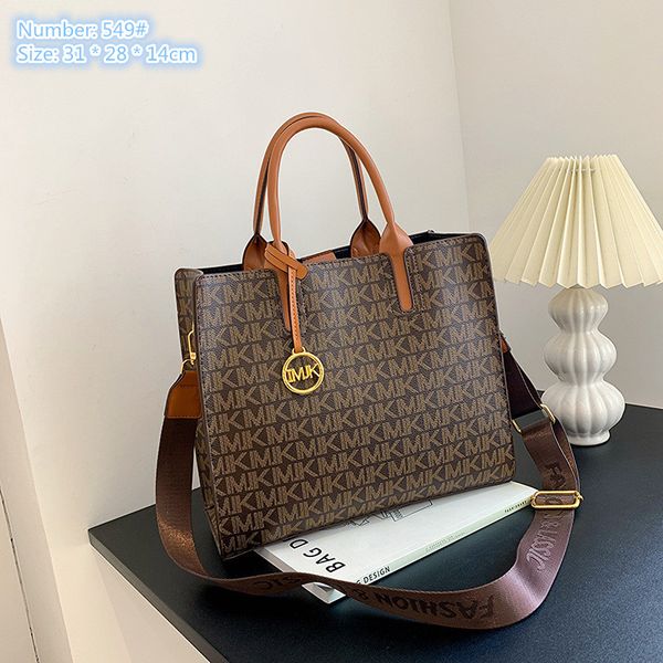 

Factory wholesale ladies shoulder bags 2 colors elegant horizontal printed handbag simple ladies letter fashion backpack wear-resistant leather tote bag, White-549#