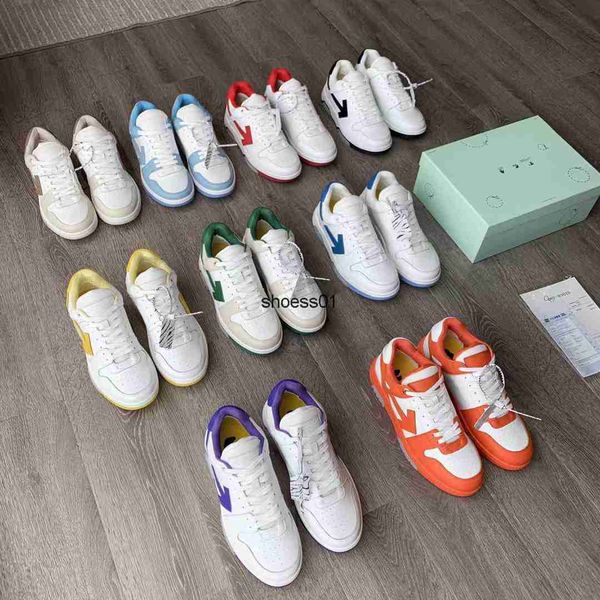

offs color block arrow board shoes tang yan's same ow sports shoes lace up small white shoes white fashion shoes, Black