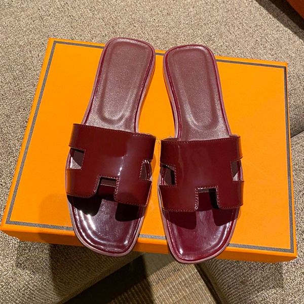 

sandals designer leather women's sandals summer flats fashion beach women's slipper h letter drag women's slipper ladies, Black