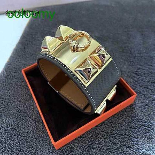 

hemres designer bracelet netizen punk style bracelet cowhide h home enamel korean rivet wide leather rope hand 1l9m, Black