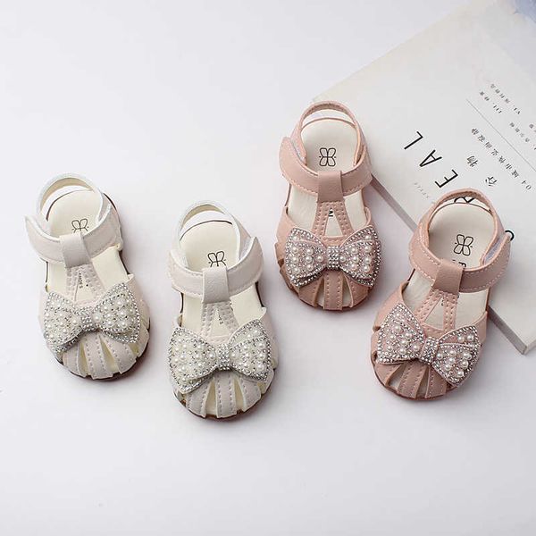 

sandals sandals summer 0-2 year old infant/toddler shoe non slip soft sole walking shoe pearl princess shoe sandals for girls kids shoes aa2, Black;red