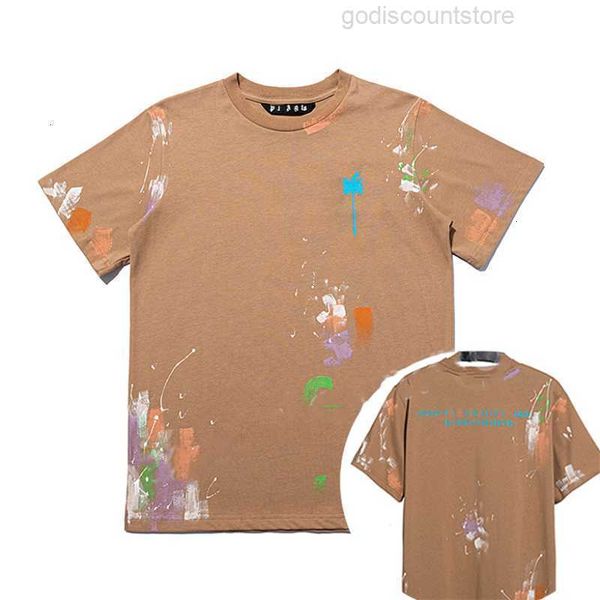 

mens designer palms t shirt hand-painted luxury tees graffiti pa womens fashion angle short sleeve casual streetwear t-shirts 3gwp1, White;black