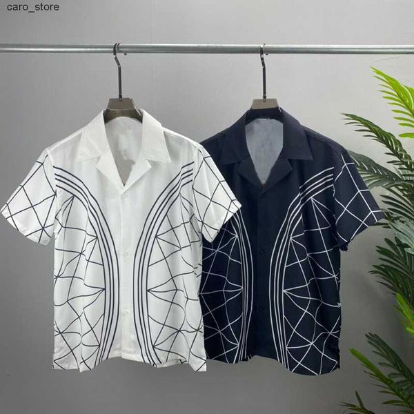 

men's casual shirts 2023 floral printed short lapel sleeve shirt men harajuku hip hop shirts summer men hawaiian shirt camisa masculina, White;black
