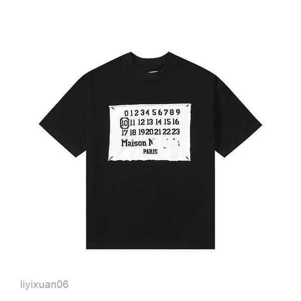 

men's t-shirts margiela mm6 short-sleeved t-shirt co-branded letters digital calendar embroidery tide niche men and women round neck wi, White;black
