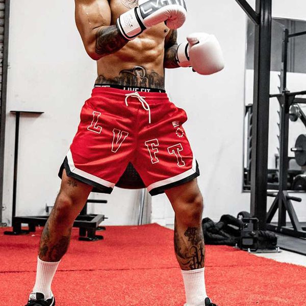 

men's shorts summer mesh breathable basketball fitness running shorts men sports jogging quick dry mens gym short pants j230503, White;black
