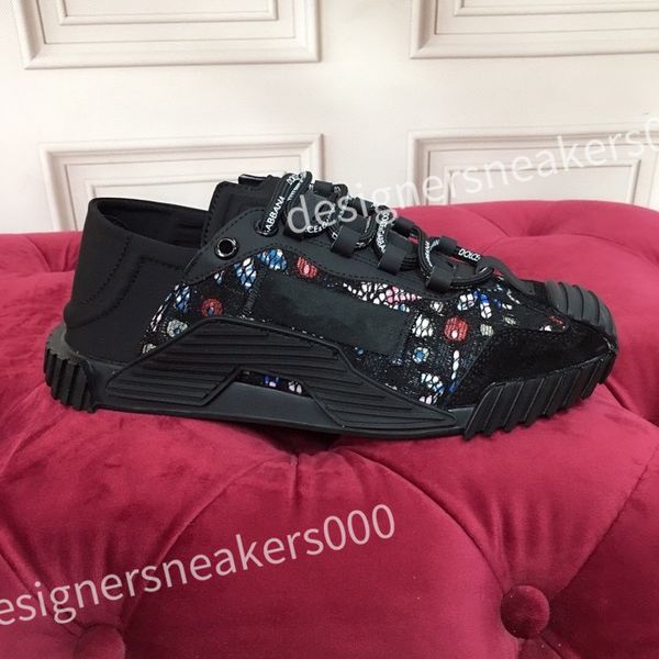 

2023 new luxury designer womens mens casual shoes fashion genuine leather trainers women's travel shoes sneakers platform lace up men, Black