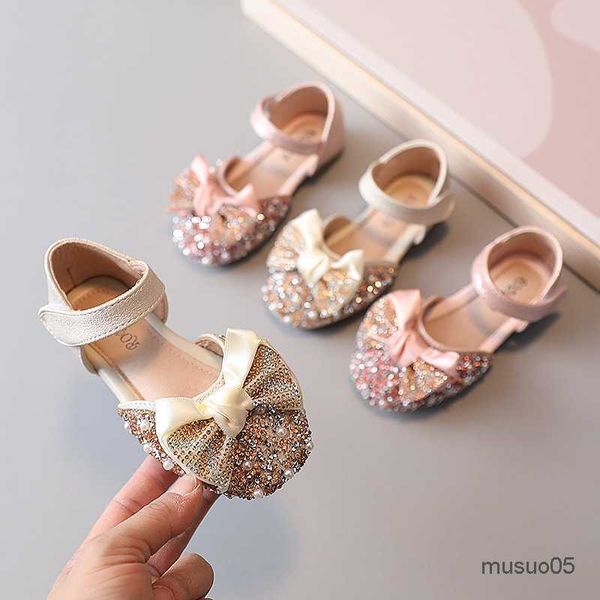 

summer new girls sandals pearl princess flat heels kids student dancing shoes, Black;red