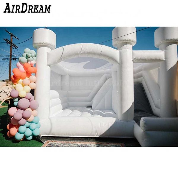 

4x3.5m wedding bouncer white bounce house inflatable jumper with slide full pvc jumping combo outdoor air bouncy castle for kids adults with