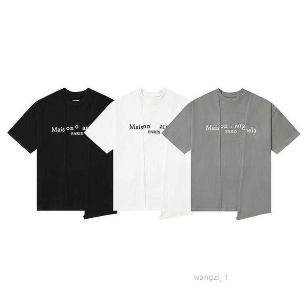

margiela mm6 irregular stitching summer cotton and short-sleeved a4u8, White;black