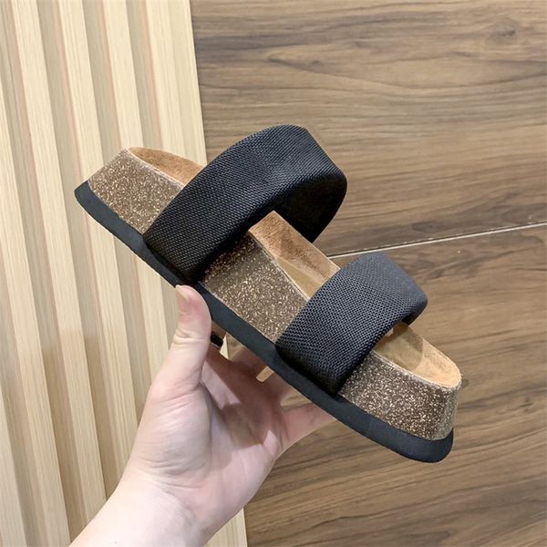 

wang slippers embroidered logo ronan slide sandals white black womens designer slipper luxurys flats beach slides fashion summer women sanda