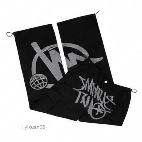 

men's pants 2023 minus two cargo harajuku casual loose punk rock straight wide leg trouser streetwear y2k retro street trend overalls s, Black