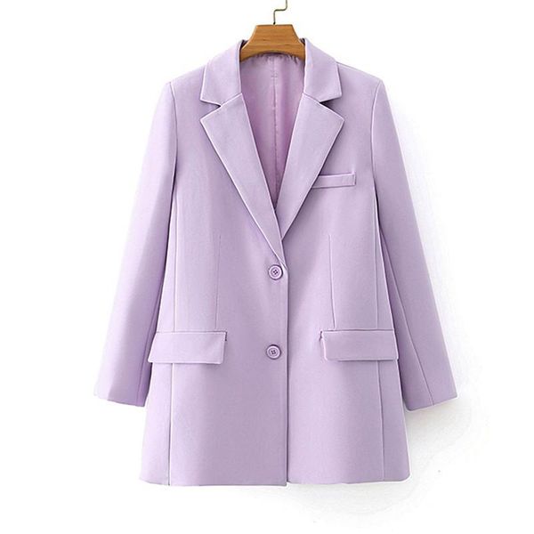 

pants women violet blazer jacket casual work suit coat office lady fashion pockets long sleeve suit blazers female, White