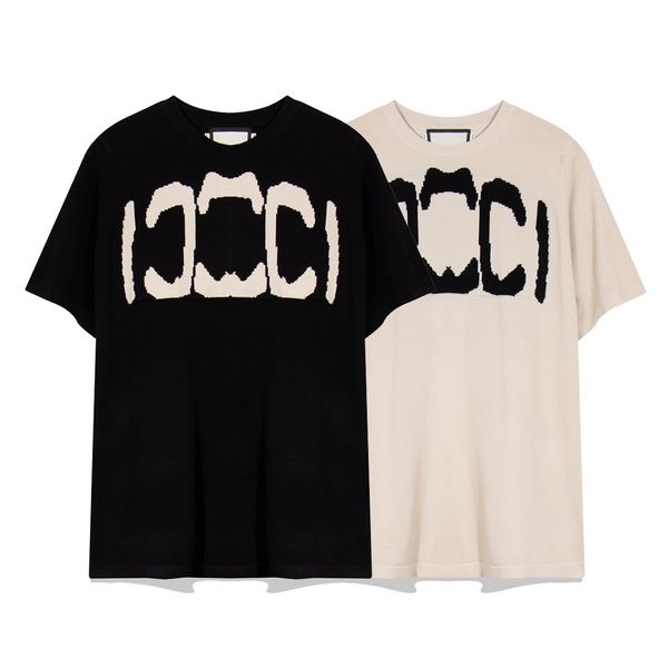 

23ss new made in italy woman men's t-shirts high end bb classic knitting short sleeve vacation summer fashion breathable casual street, White;black