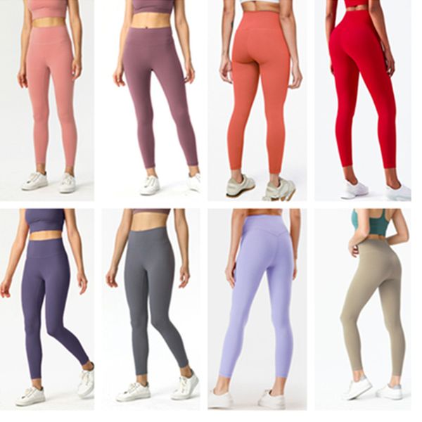 

women's yoga solid color sports women's high waist no awkward lines lifting hips women's outdoor tight naked fitness tights l
