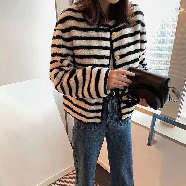 

fur natural 100% sheep wool women coat fashion winter superior quality fur jacket outerwear coats h918, Black