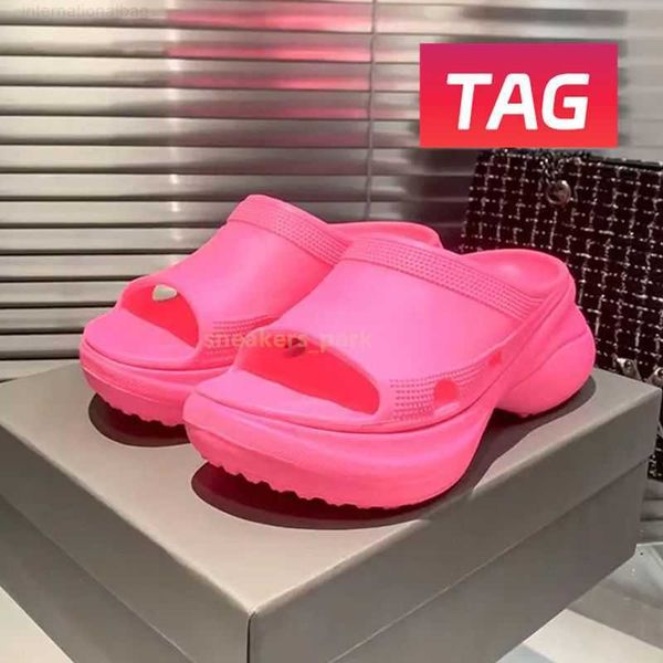 

balencigas balencaigaity paris women sandals shoes slippers croc pool slide sandals green black white pink yellow women men beachss