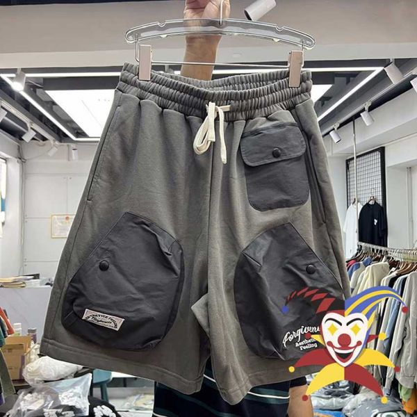 

men's shorts vintage drstring elastic waist multipocket shorts men women breeches j230503, White;black