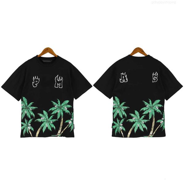 

men's t-shirts chao brand angel letter direct spray printing short sleeve t-shirt palm tree net red youth spring and summer tshirtfacto, White;black